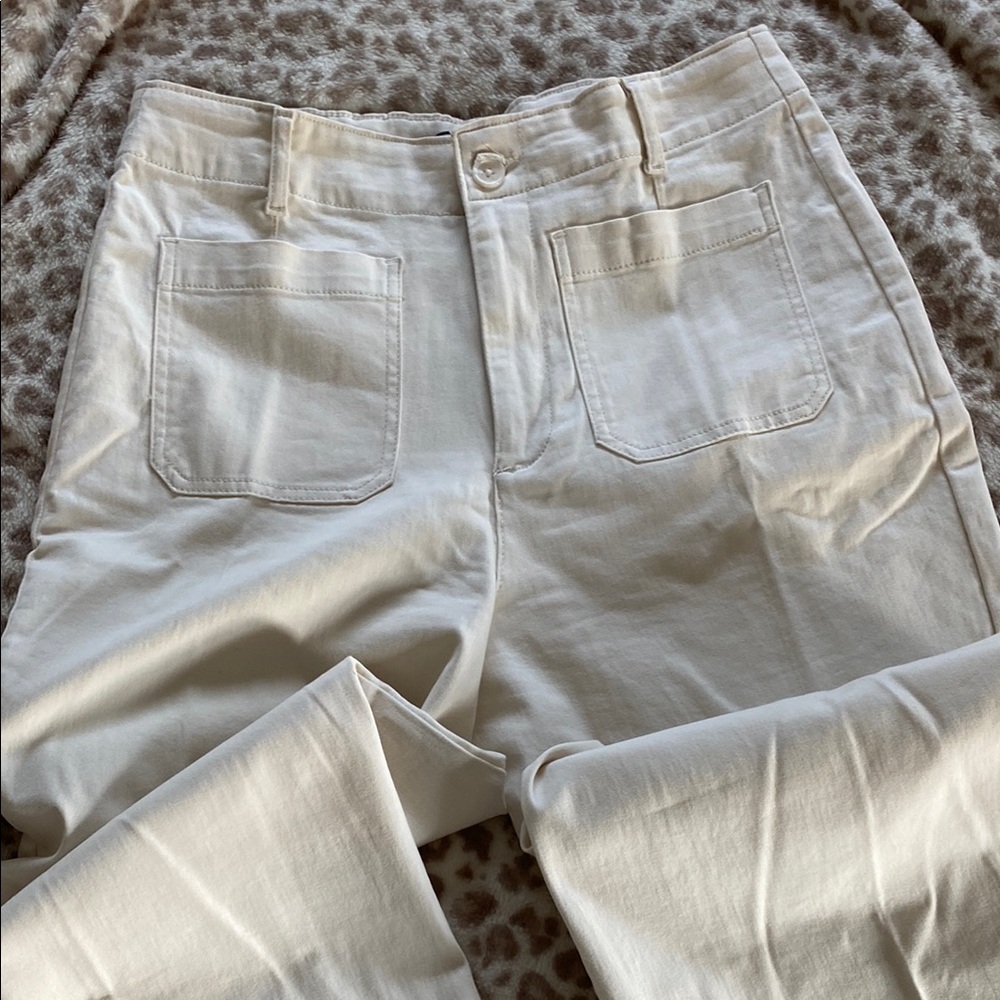 Bagatelle NWOT high waist crop chino wide leg pants in cream